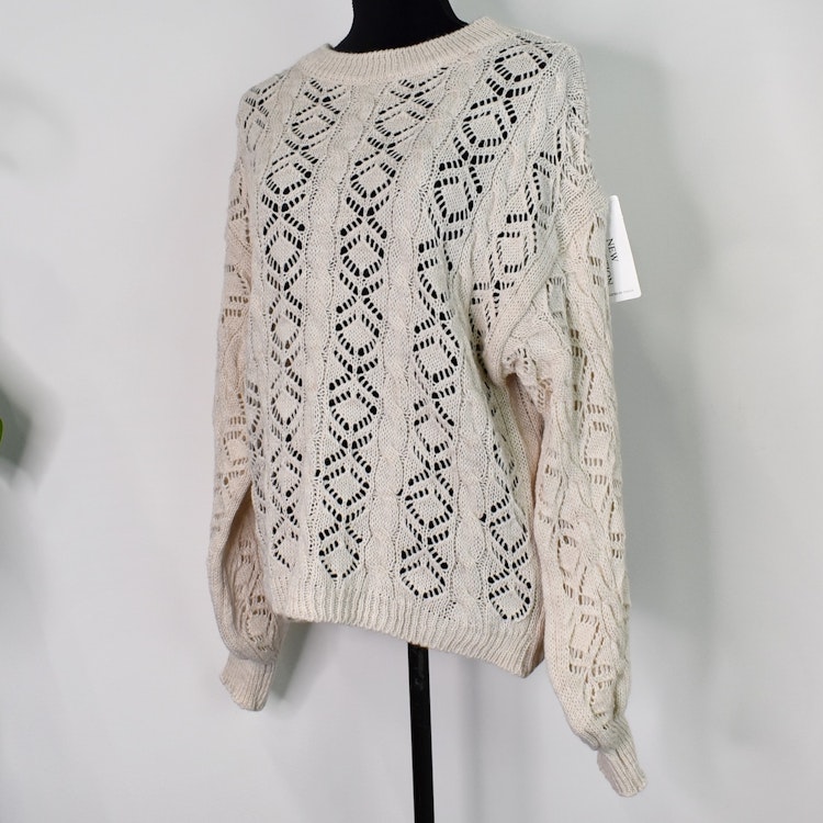 Stickad tröja Mönstrad BEIGE
