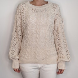 Stickad tröja Mönstrad BEIGE