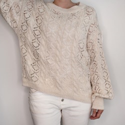 Stickad tröja Mönstrad BEIGE