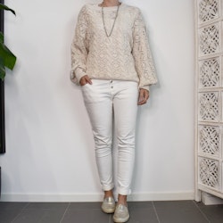 Stickad tröja Mönstrad BEIGE