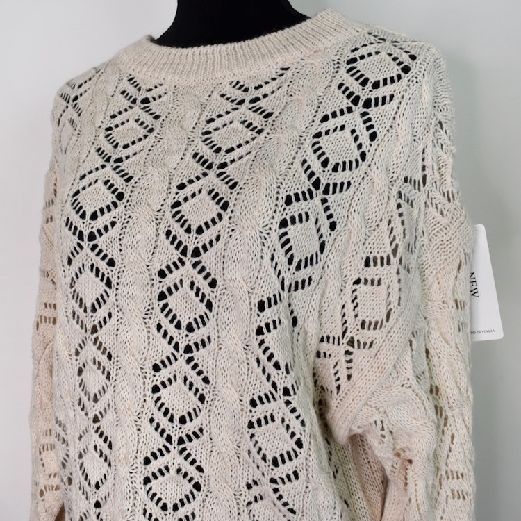 Stickad tröja Mönstrad BEIGE