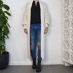 Lång Stickad Kofta Over Sized BEIGE