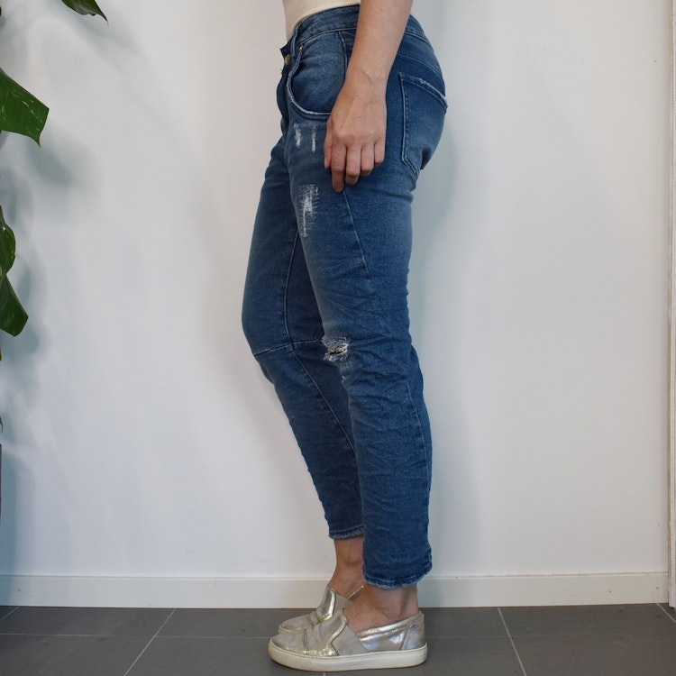 Jeans Ankellånga Med Paljetter DENIM