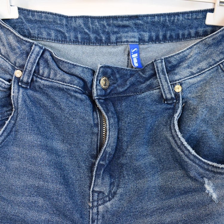 Jeans Ankellånga Med Paljetter DENIM