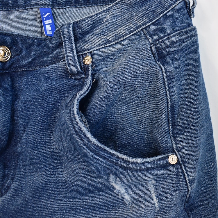 Jeans Ankellånga Med Paljetter DENIM