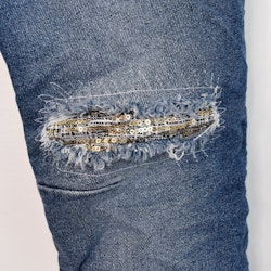 Jeans Ankellånga Med Paljetter DENIM