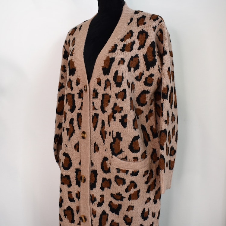 Lång Cardigan Recycled LEOPARD