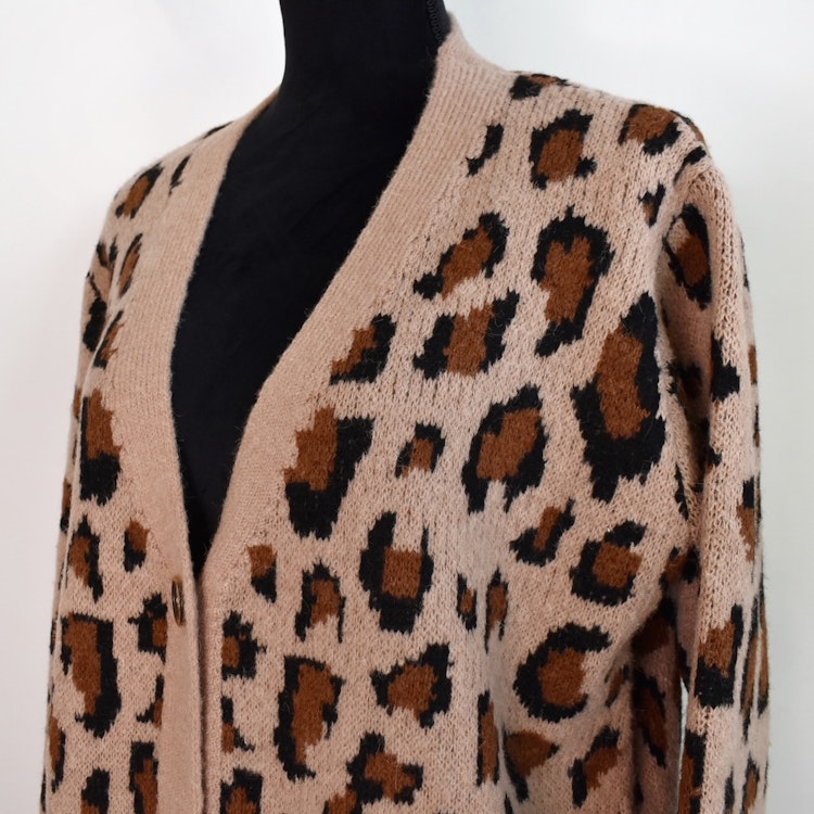 Lång Cardigan Recycled LEOPARD
