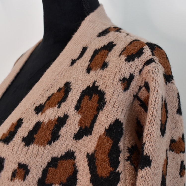 Lång Cardigan Recycled LEOPARD