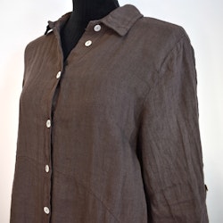Lång skjortklänning i linne BROWNIE