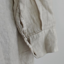 Lång skjortklänning i linne BEIGE