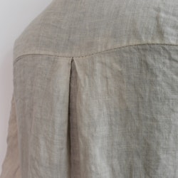 Lång skjortklänning i linne BEIGE