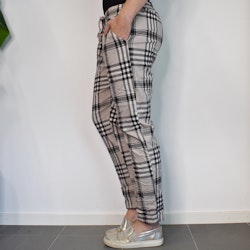 Stretchig Byxa Storrutig BEIGE - Stajl Agenturer