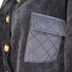 Skjortjacka Quiltad/Velour SVART