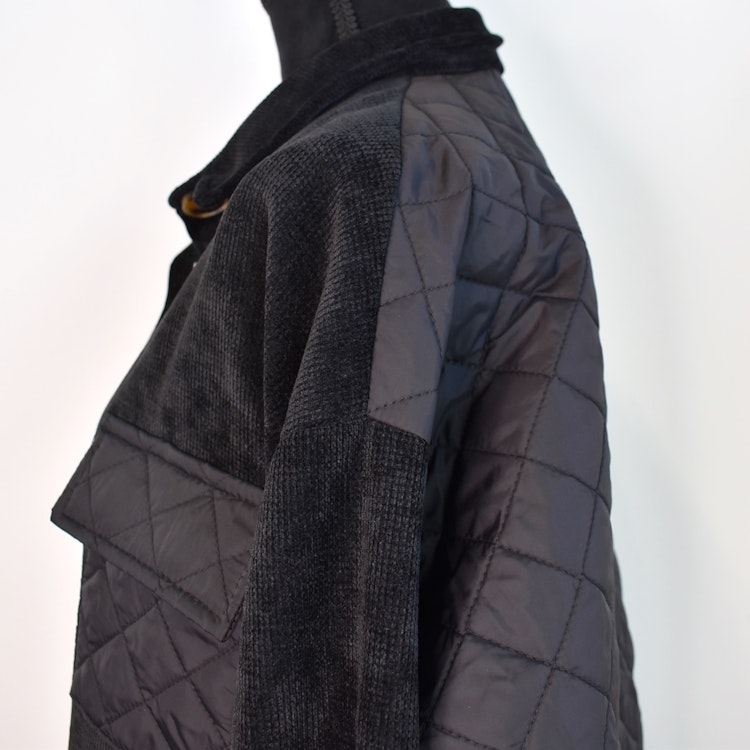Skjortjacka Quiltad/Velour SVART