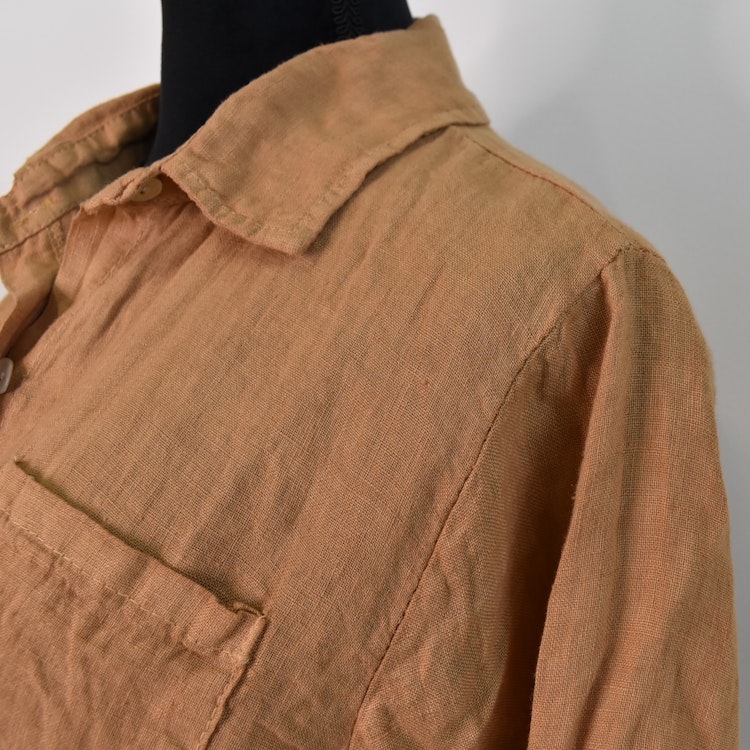 Lång Linneskjorta med fickor CAMEL