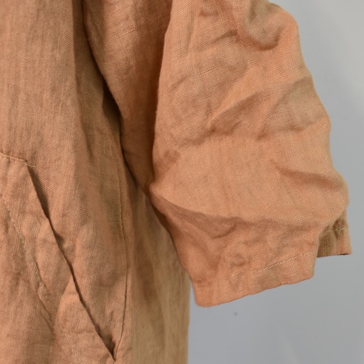 Lång Linneskjorta med fickor CAMEL