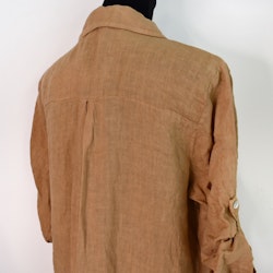 Lång Linneskjorta med fickor CAMEL