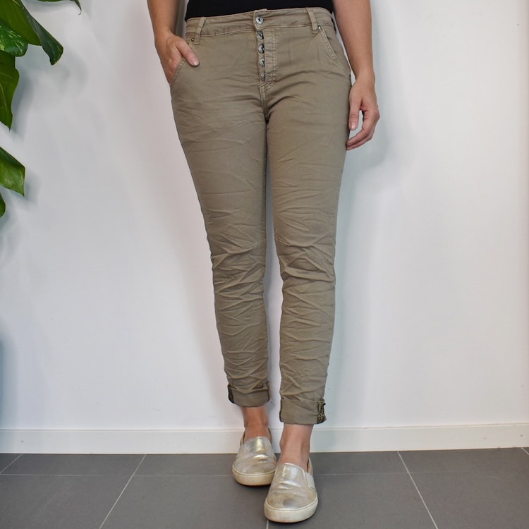 Jeans med revär TAUPE - Place du Jour