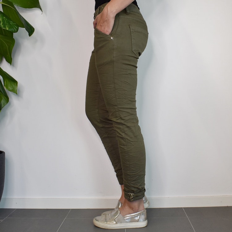 Jeans med revär KAKI - Place du Jour
