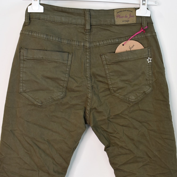 Jeans med revär KAKI - Place du Jour
