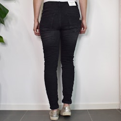 Jeans Jogger med knappar och gylf SLITEN SVART - Newplay