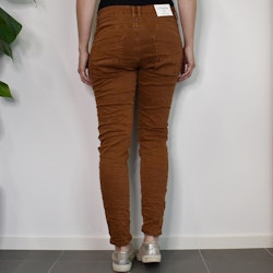 Jeans med knappar ROSTBRUN - Newplay