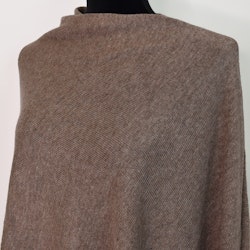 Finstickad Poncho TAUPE