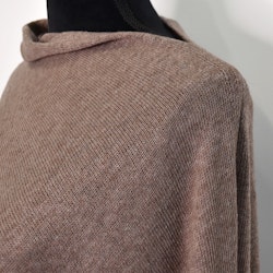 Finstickad Poncho TAUPE