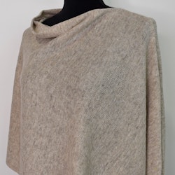 Finstickad Poncho BEIGE