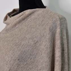 Finstickad Poncho BEIGE