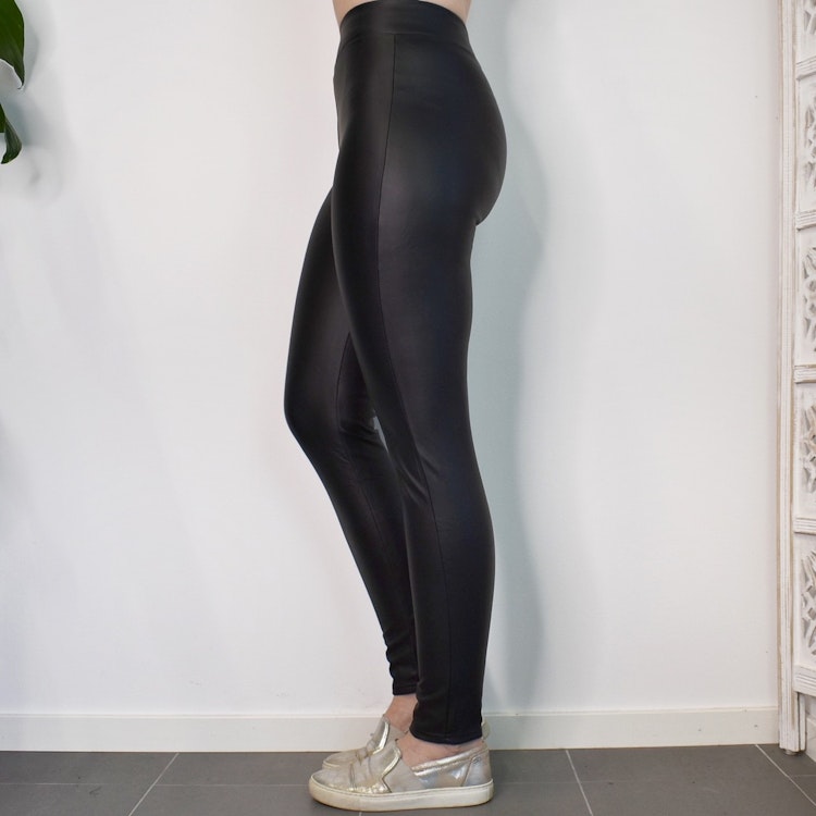 Leggings Konstskinn SVART