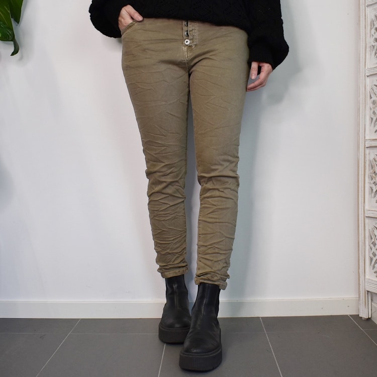 Jeans med knappar TAUPE - Newplay