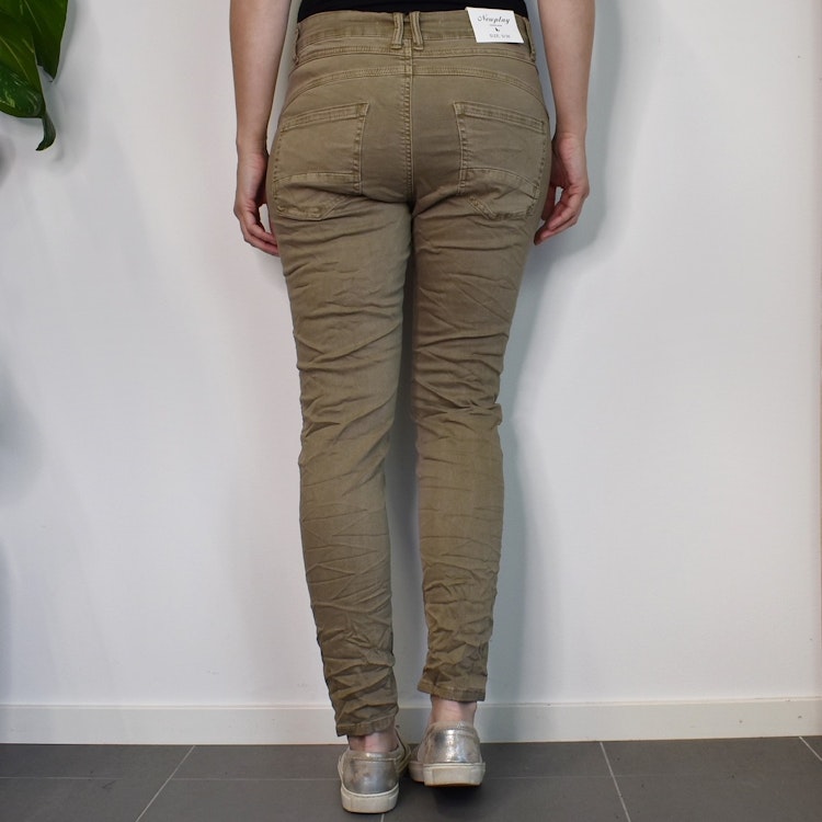 Jeans med knappar TAUPE - Newplay