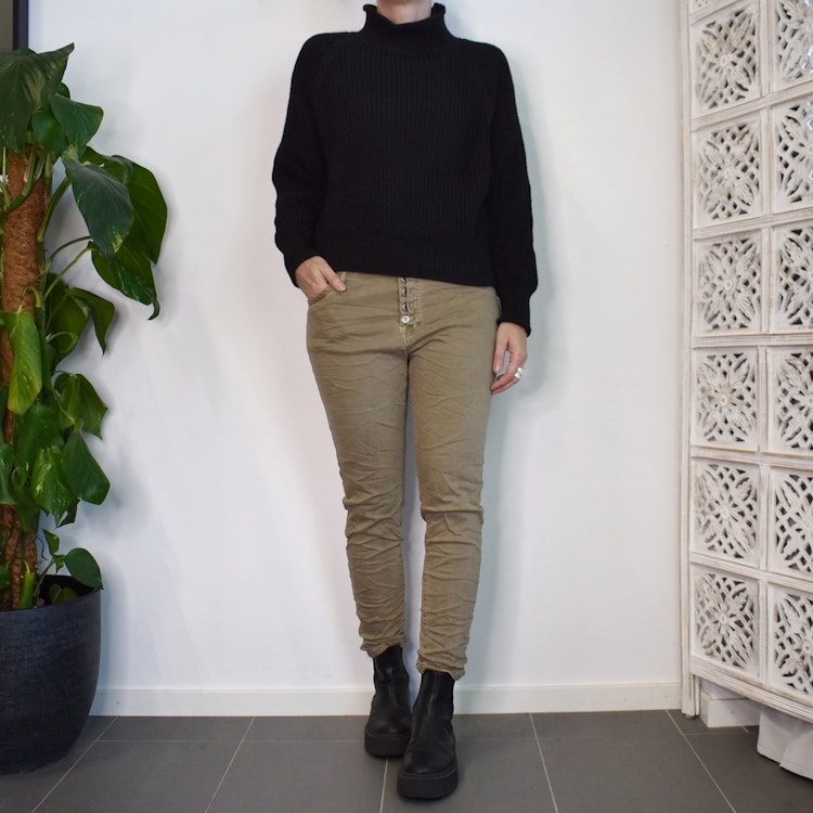 Jeans med knappar TAUPE - Newplay