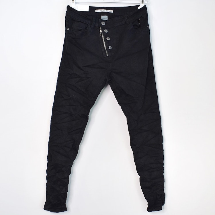 Jeans med knappar och gylf SVART - Newplay