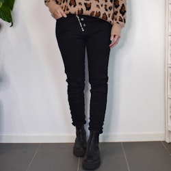 Jeans med knappar och gylf SVART - Newplay