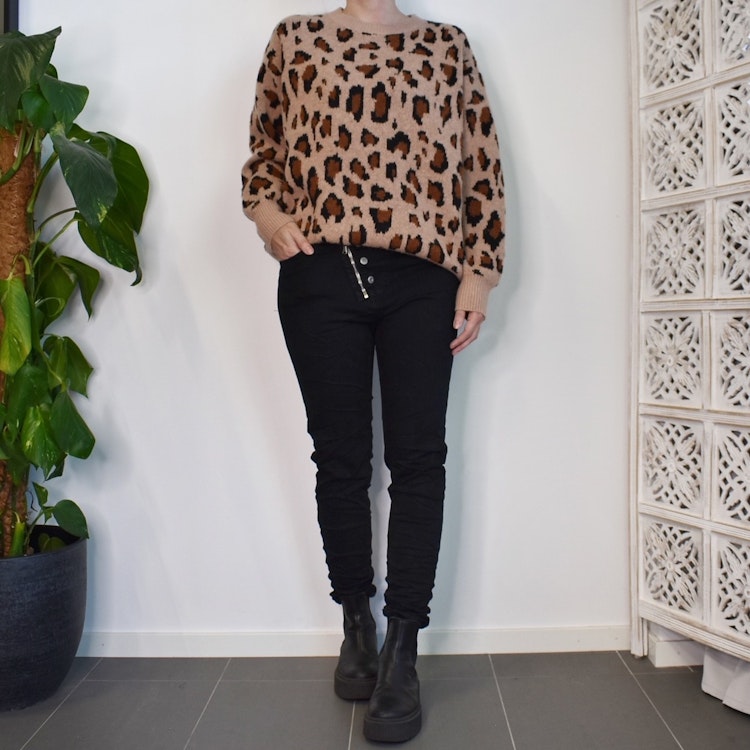 Jeans med knappar och gylf SVART - Newplay