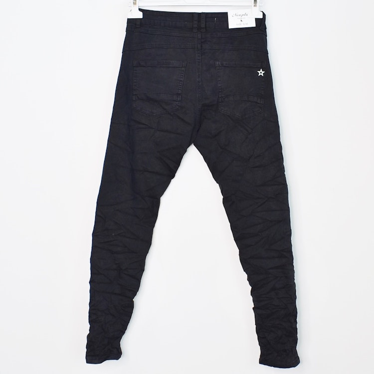 Jeans med knappar och gylf SVART - Newplay