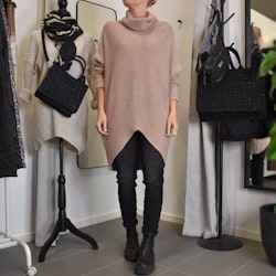 Lång Polotröja Over Size BEIGE FONCE