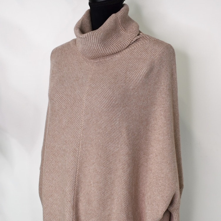 Lång Polotröja Over Size BEIGE FONCE