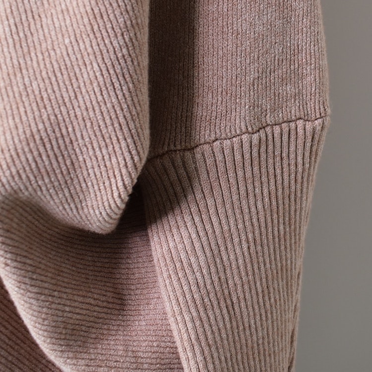 Lång Polotröja Over Size BEIGE FONCE