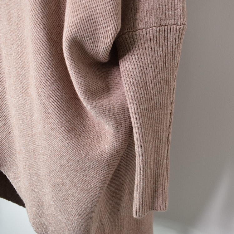 Lång Polotröja Over Size BEIGE FONCE
