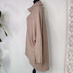 Lång Polotröja Over Size BEIGE FONCE