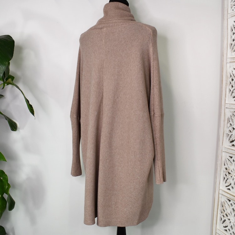 Lång Polotröja Over Size BEIGE FONCE