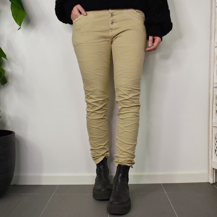 Jeans med knappar LJUS CAMEL - Place du Jour