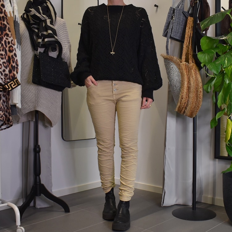 Jeans med knappar LJUS CAMEL - Place du Jour