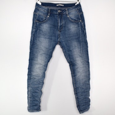 Jeans med gylf BLÅ DENIM - Place du Jour