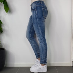Jeans med gylf BLÅ - Place du Jour
