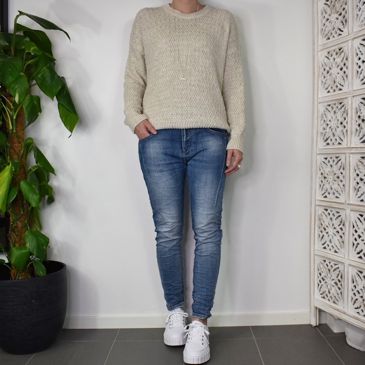 Jeans med gylf BLÅ - Place du Jour